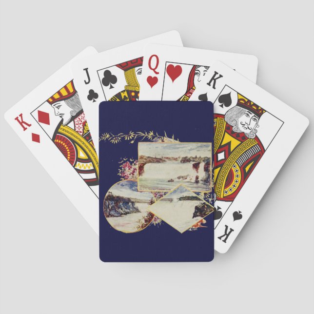 Vintage Niagara Falls Paintings Playing Cards (Back)