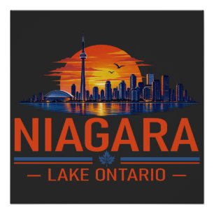 Vintage Niagara Lake Ontario Travel Art Poster
