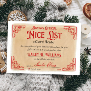 Vintage Nice Certificate Santa Magical Invitation