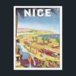 Vintage Nice France Postcard<br><div class="desc">Nice Mediterranean Sea France Vintage Travel Art Our collection of old-time travel posters and prints illustrate the lush landscapes of Europe, exotic scenery in Morocco, elegant hotels and luxurious resorts around the world from Monte Carlo to Pasadena and Bangkok. Visit nostalgic vacation and travel destinations around the world, England, France,...</div>