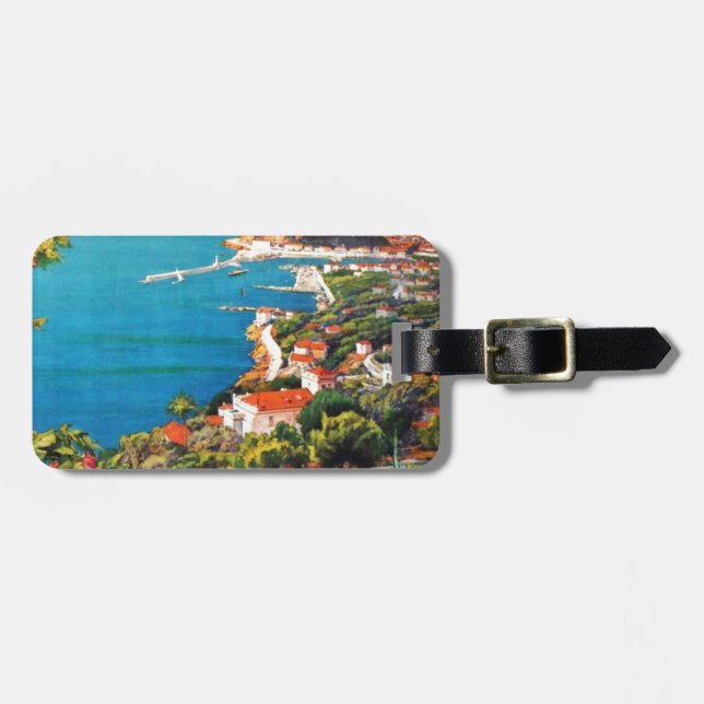 Vintage Nice Reine Cote D'Azur Luggage Tag (Front Horizontal)