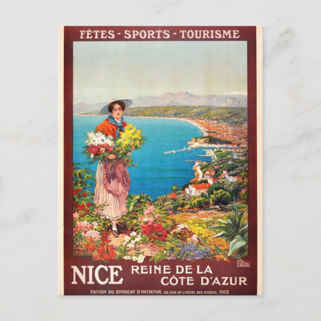 Vintage Nice Reine Cote D'Azur Postcard (Front)