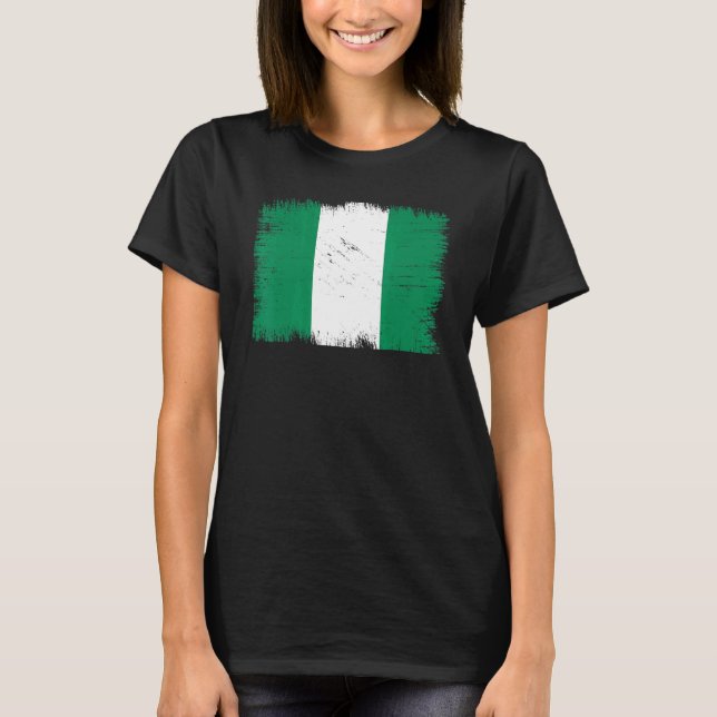Vintage Nigeria Flag Nigerian Independence Day T-Shirt (Front)