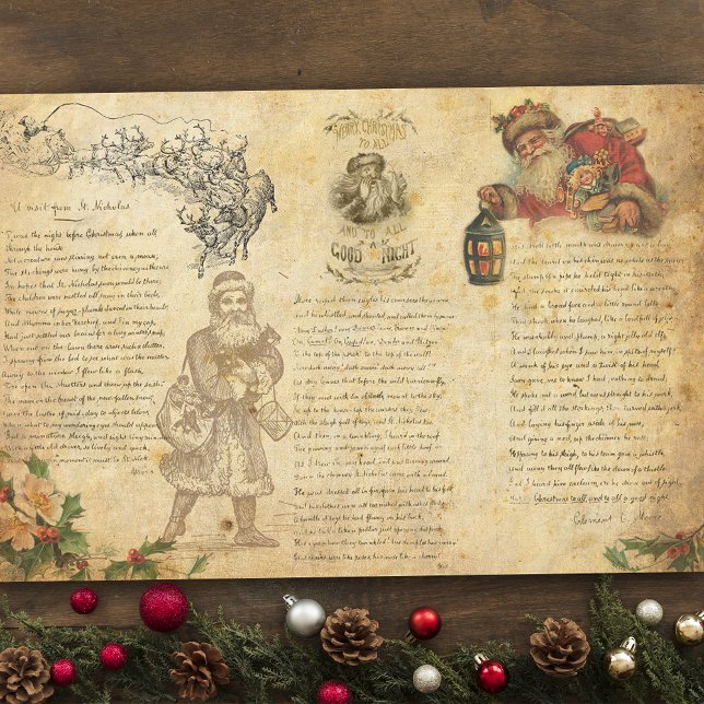 Vintage Night Before Christmas Collage Tissue Paper (Creator Uploaded)