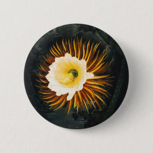 Vintage Night-Blowing Cereus Gothic Art 6 Cm Round Badge