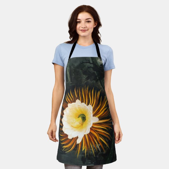 Vintage Night-Blowing Cereus Gothic Art Apron (Worn)