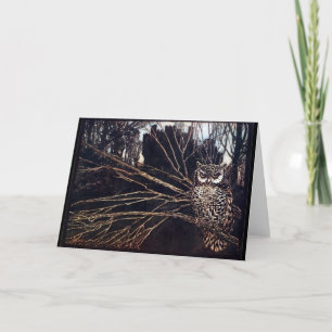 Vintage Night Owl Rackham Card