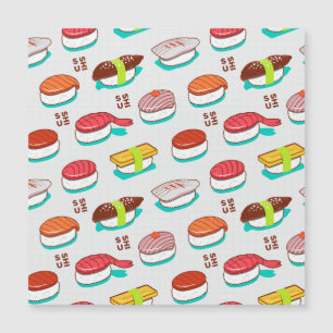 Vintage nigiri sushi, doodle pattern