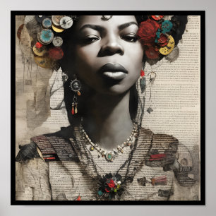 vintage nina collage deco 1 poster