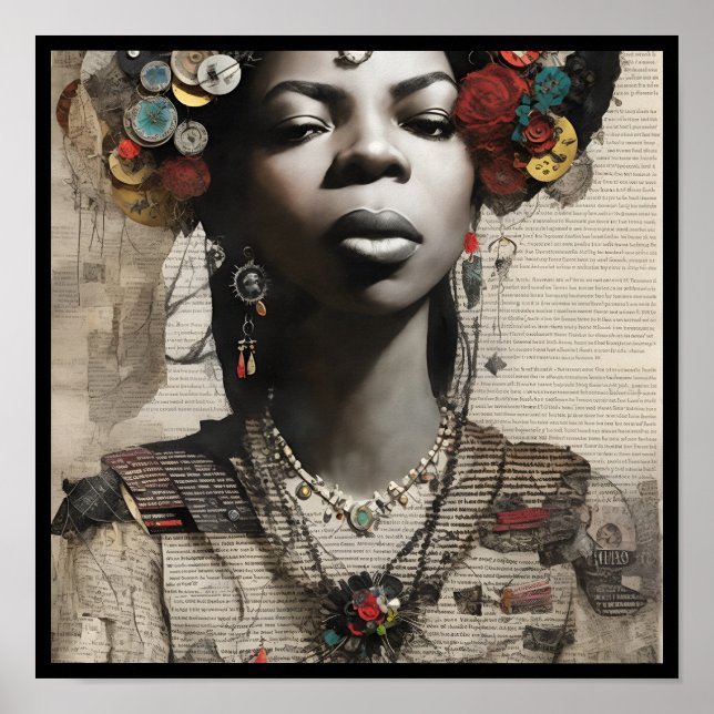 vintage nina collage deco 1 poster (Front)