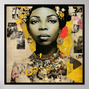 vintage nina collage deco 2 poster