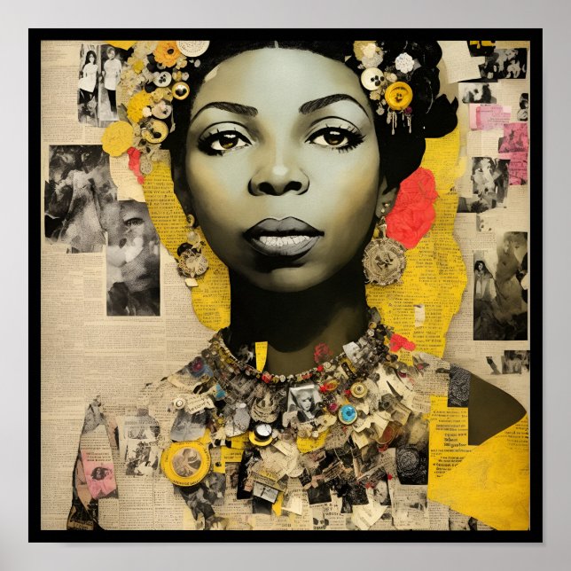 vintage nina collage deco 2 poster (Front)