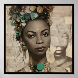 vintage nina collage deco 4 poster