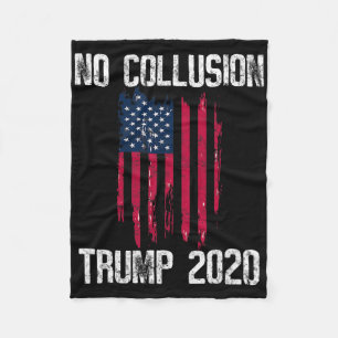 Vintage No Collusion Shirt Usa Flag Pro Trump T Sh Fleece Blanket