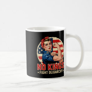 Vintage No Kings Fight Oligarchy America Flag Wome Coffee Mug