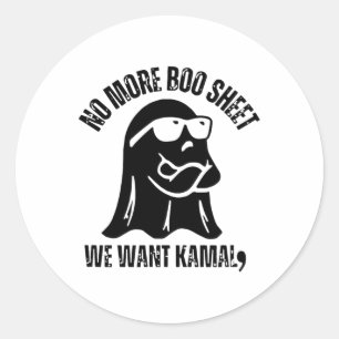 Vintage No More Boo Sheet We Want Kamala Halloween Classic Round Sticker