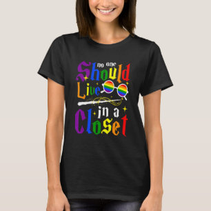 Vintage No One Should Live In A Closet Lgbtq Gay P T-Shirt