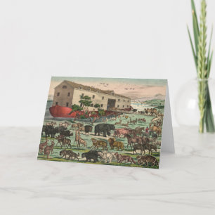 Vintage Noahs Ark Animals Illustration 1882 Card