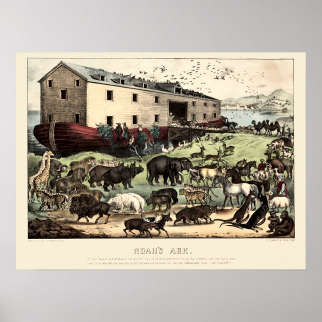 Vintage Noah's Ark by Currier & Ives  Poster (Front)