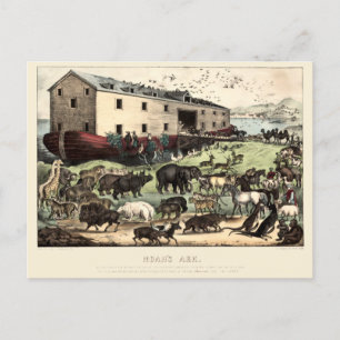Vintage Noah's Ark by Currier & Ives  Poster Postcard