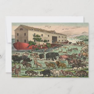 Vintage Noah's Ark Holiday Card