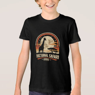 Vintage Nocturnal Safari Giraffe Moon Wildlife Des Tri-Blend Shirt