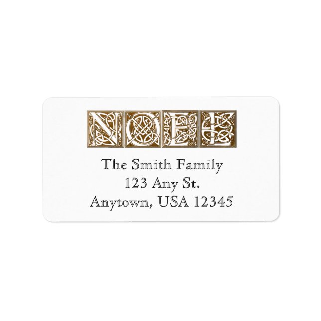 Vintage Noel Christmas Address Labels (Front)
