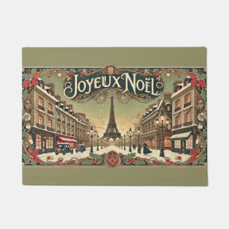 Vintage Noel in Paris Doormat