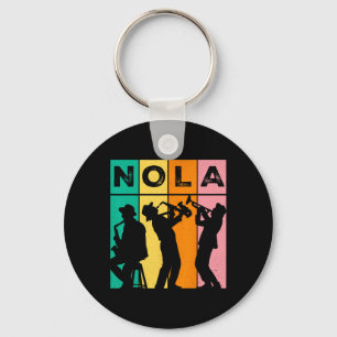 Vintage Nola New Orleans Mardi Gras Music Carnival Key Ring