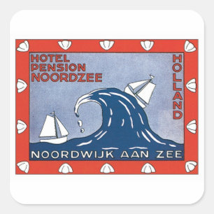 Vintage Noordwijk Aan Zee Holland Square Sticker