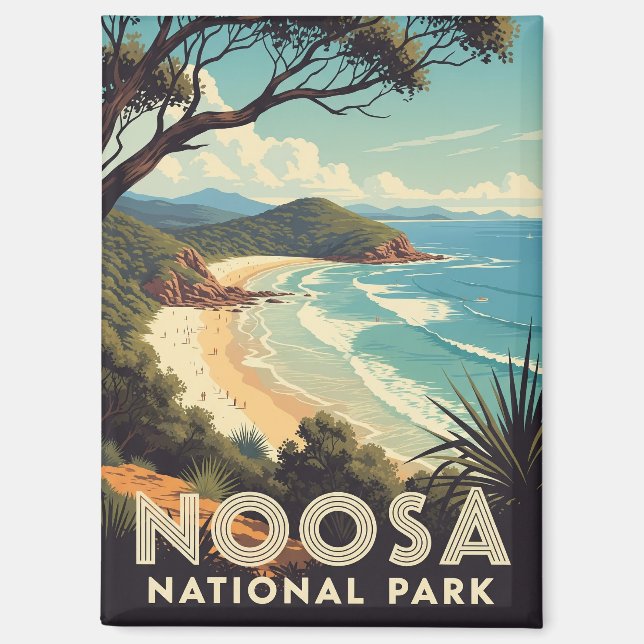 Vintage Noosa National Park Australia Travel Magnet (Front)