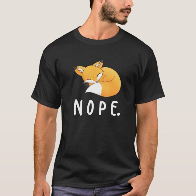 Vintage Nope Fox Cute Fox T-Shirt (Front)