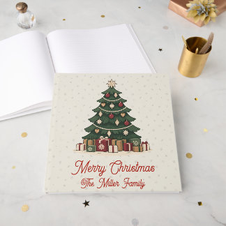 Vintage Nordic Christmas Tree Holiday Party Guest Book