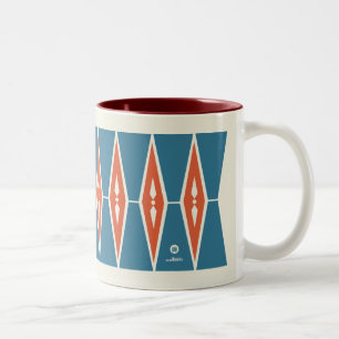 Vintage Nordic Style Geometric Pattern Two-Tone Coffee Mug