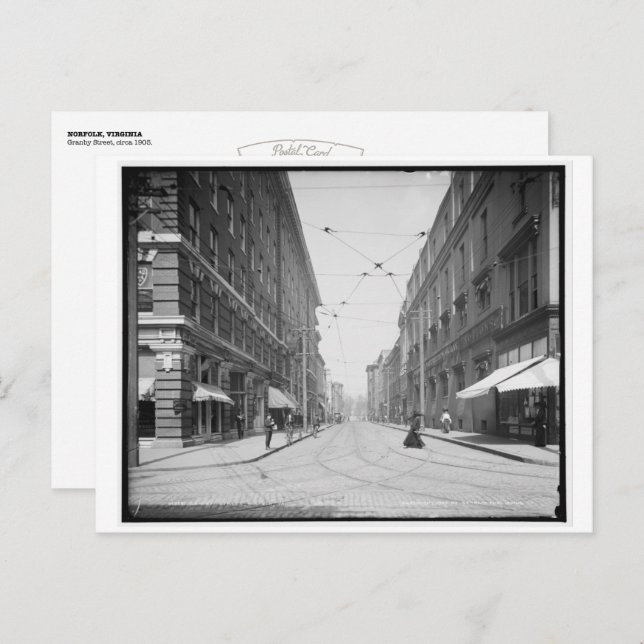 Vintage Norfolk, VA: Granby Street (1905) Postcard (Front/Back)