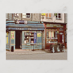 Vintage Normandy tobacco shop & wine bar in France Postcard