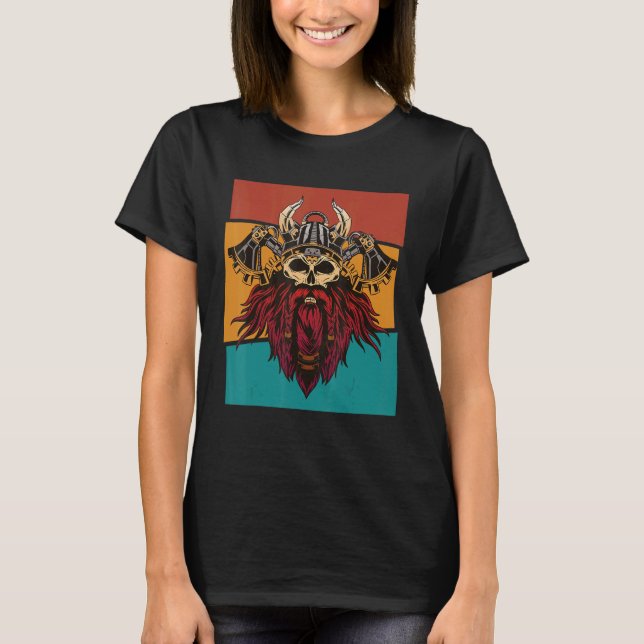 Vintage Norse Steampunk Viking Mechanical T-Shirt (Front)