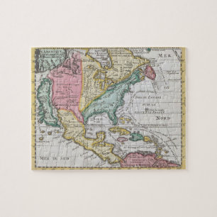 Vintage North America Map Kaart van Noord-Amerika Jigsaw Puzzle