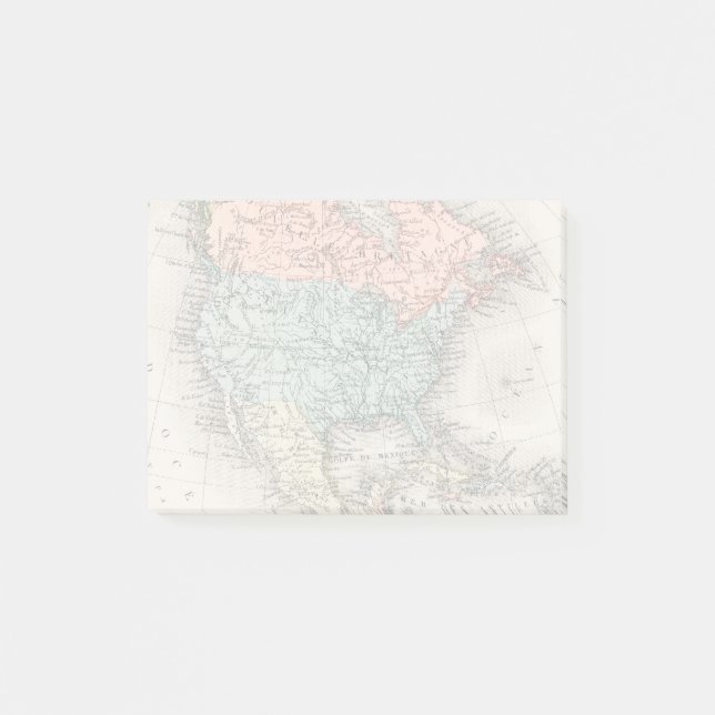 Vintage North America Map Post-it Notes (Front)