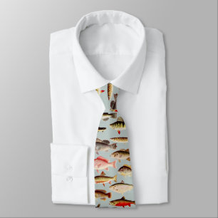 Vintage North American Fish Pattern Tie