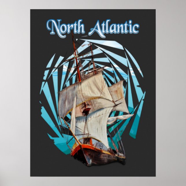 Vintage  North Atlantic Voyage Poster (Front)