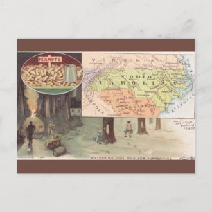 Vintage North Carolina Map Postcard