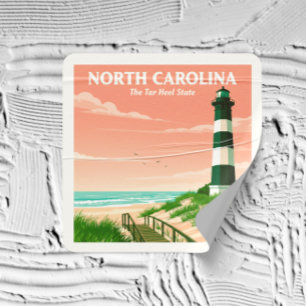 Vintage North Carolina Square Sticker