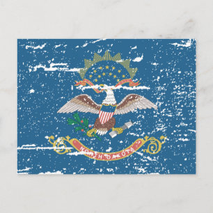 Vintage NORTH DAKOTA Flag Postcard