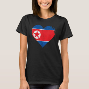 Vintage North Korea Flag Heart T-Shirt