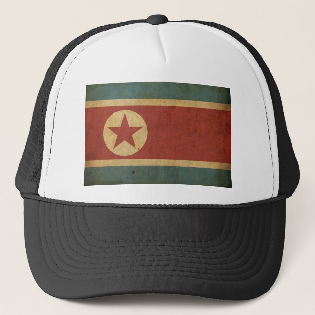 Vintage North Korea Flag Trucker Hat (Front)