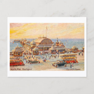 Vintage North Pier, Blackpool Postcard