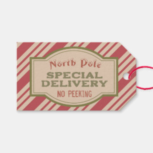 Vintage North Pole Delivery Christmas Gift Tags