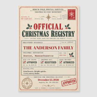 Vintage North Pole Registry Christmas