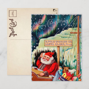Vintage North Pole Santa Christmas Postcard